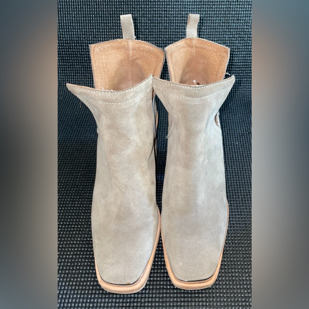 Jeffrey Campbell Leather Block Heel Western Ankle Bootie